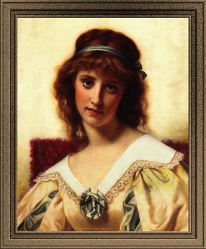 Portrait Of A Young Beauty by Hugues Merle